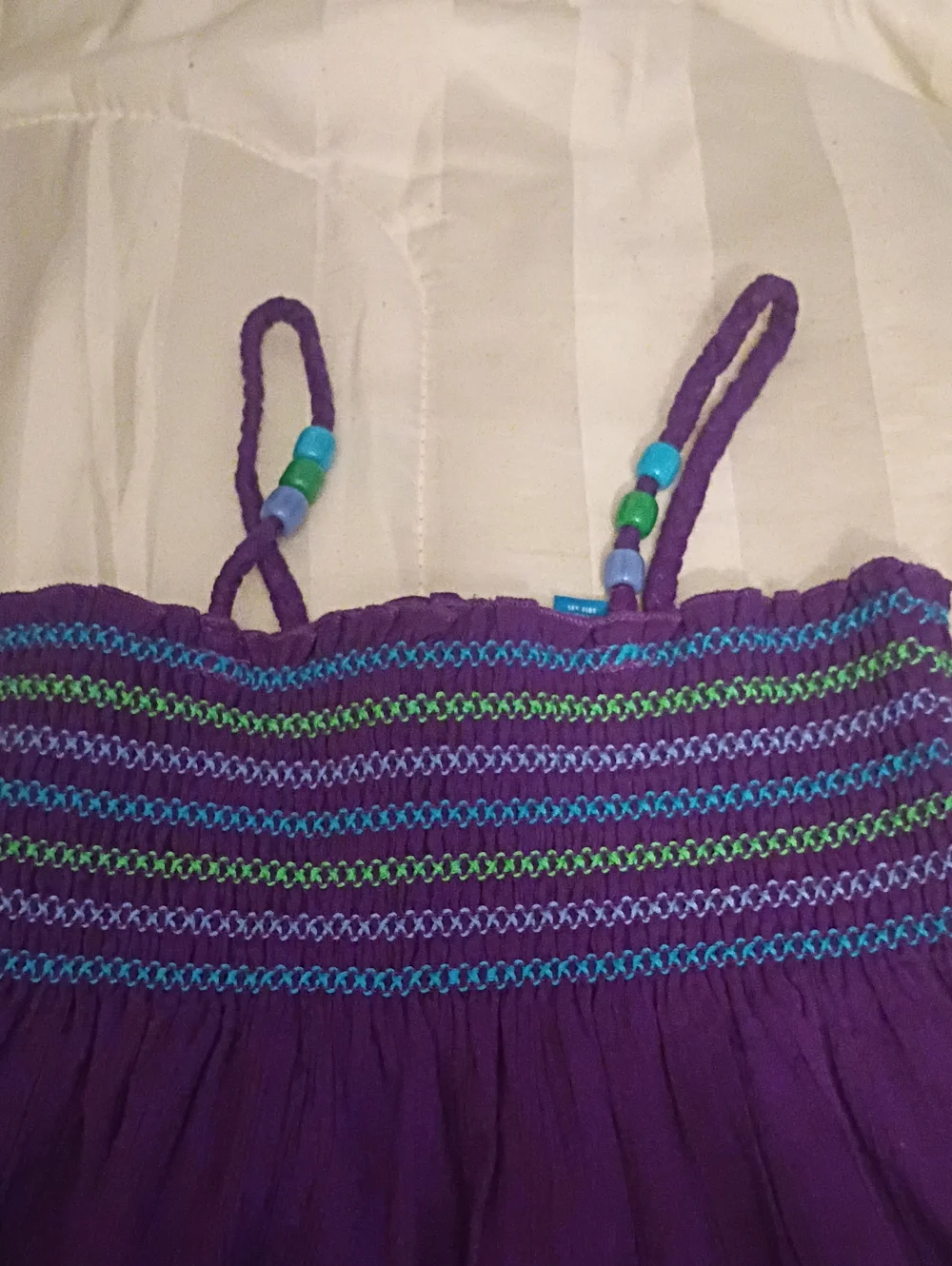 The Children's Place Purple Sundress with Teal & Blue Trim Spaghetti Straps - Picture 2 of 4